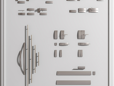 Modern handle glass door hardware model