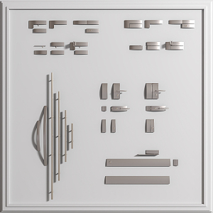 Modern handle glass door hardware 3d model