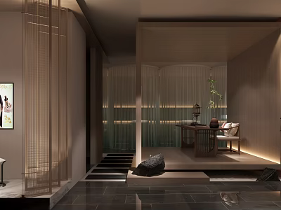 Modern Beauty Hair Salon Interior With Styling Chairs Mirrors And Relaxing Ambiance 3d model