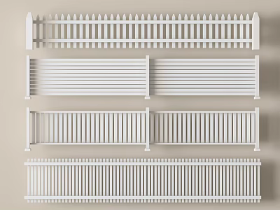 Different Types Of White Fence Designs For Home Exteriors And Gardens 3d model