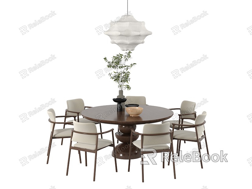 Middle style dining table and chair model