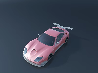 Pink Sports Car With Streamlined Design Rear Spoiler And Modern Aerodynamic Body 3d model