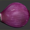 Fresh Sliced Purple Onion With Vibrant Purple Skin And White Layers