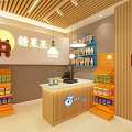 Modern Fruit Store Interior With Bright Lighting And Fresh Various Fruits On Display Shelves