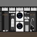 Modern Bathroom Storage Cabinet With Washing Machine Dryer Vacuum And Cleaning Supplies