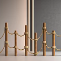 Natural Wooden Post Rope Room Divider With Simple Interior Design