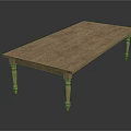 Classic Wooden Long Table With Carved Legs And Natural Solid Wood Finish