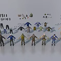 Two Person Action Figures Set With Assorted Clothing And Accessories