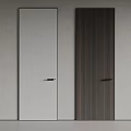 Modern Hinged Doors With Contrasting White And Dark Wood Finishes And Minimalist Handles