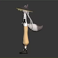 3D Character With Animal Ear Hat White Top Beige Pants Black Gloves Standing Arms Outstretched