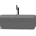 Contemporary Rectangular Freestanding Bathtub With Black Faucet And Minimalist Design 3d model