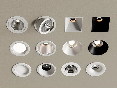 Stylish Downlights And Spotlights With Various Designs Shapes And Color Options 3d model