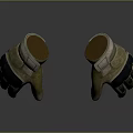 Military Green Protective Gloves With Reinforced Palms And Wrist Straps