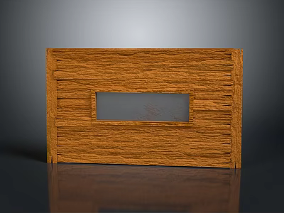 Wooden Storage Cabinet With Glass Panel And Natural Texture Design For Home 3d model