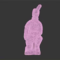 Ancient Terracotta Warrior Sculpture In Kneeling Posture With Traditional Armor Design