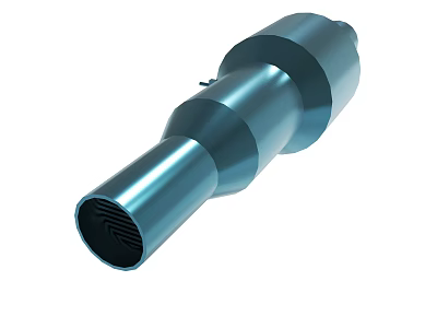 Shiny Blue Metal Tubular Component With Cylindrical Structure And Smooth Surface 3d model