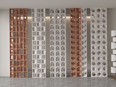 Modern cement brick partition cement brick components hollow brick partition model