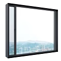 Casement Windows Modern Design With Wide Mountain View And Indoor Lighting