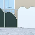 Modern Kindergarten Interior Design With Arched Doorway Staircase And Blackboard Wall
