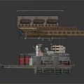 Vintage Industrial Steampunk Mechanical Device Featuring Metal Structure Pipes And Containers