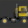 Yellow City of Houston Truck With Classic Design And Black Wheels