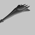 Red Streamlined Spaceship With Three Engines Emitting Blue Light Against Black Background