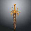 Golden Decorative Sword Featuring Scorpion Ornament And FZS Engraving