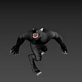 Fierce Wolf Like Game and Movie Character 3D Model with Sharp Fangs and Claws