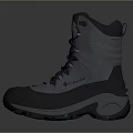 Gray And White Hiking Boots With High Top Design And Non Slip Rubber Soles