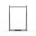 Black Metal Clothing Rack with Stand Design and Bottom Storage Shelf for Home Bedroom Organization