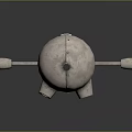 Metallic Robot Character Design With Round Eyes Extended Arms And Legs Structure