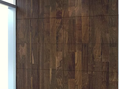 Natural Wooden Wall Panel Design With Rich Grain Texture For Interior Spaces 3d model