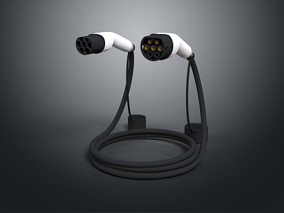 Modern charging line electric car charging line car charging line electric car charging head 3d model