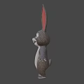 Cute Cartoon Rabbit Character With Long Ears Big Eyes And Open Arms On Dark Background