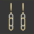 Fashionable Elegant Golden Hexagon Shape Earrings Adorned With Sparkling Diamonds Modern Design