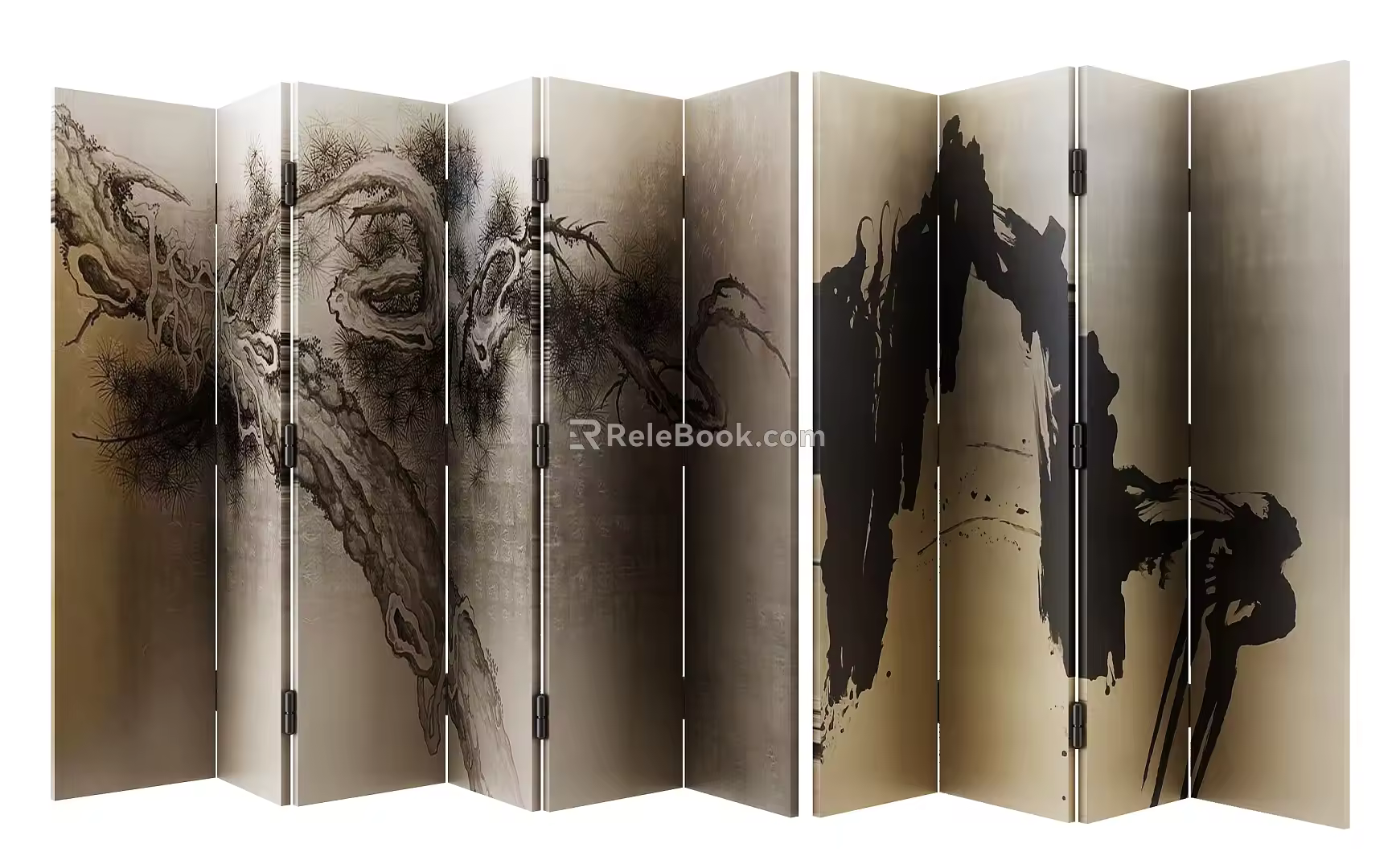 new chinese style screen 3d model