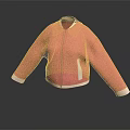 Stylish Pink Jacket With White Collar Cuffs And Front Zipper Pockets 3d model