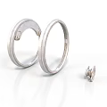 Shiny Silver Round Hoop Earring Components With Small Metal Fastener Part