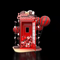 Lotte ChocoPie Display Setup With Red Door And Red White Balloons Decoration