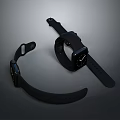Two Modern Black Smartwatches With Square Dial And Comfortable Strap For Daily Use