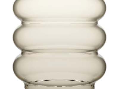 Modern Beige Glass Decorative Ornament Set Featuring Stacked Round Layer Design For Home Decoration 3d model