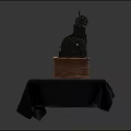 Vintage Commercial Cash Register On Wooden Base With Black Cloth Display Stand
