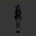 Futuristic Sci Fi Weapon Design With Neon Blue Green And Purple Illuminated Details