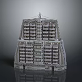 Detailed Architectural Model of Multi Storey Building with Balconies and Windows