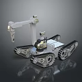 Tracked Robotic Vehicle With Mechanical Arm And Camera For Industrial Operations 3d model