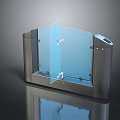 Transparent Glass Turnstile With Metal Pillars For Secure Entry And Modern Access Control