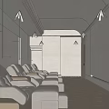 Modern SPA Sauna Interior With Comfortable Lounge Chairs And Warm Wooden Flooring