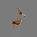 Reptile Character With Orange White Body And Long Tail On Gray Background