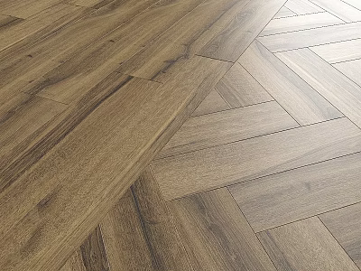 Warm Brown Wooden Flooring With Herringbone And Straight Pattern Design 3d model