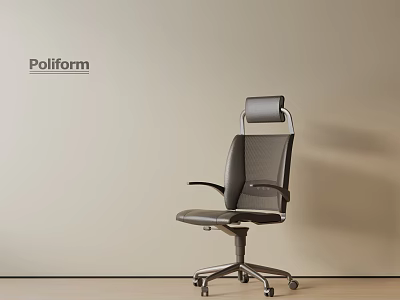 Poliform Modern Office Chair With High Back Leather Upholstery And Ergonomic Swivel Design 3d model